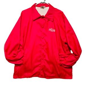 HARTWELL Coca Cola Mens XL Red Coach Jacket USA Made Vintage‎ Windbreaker Style